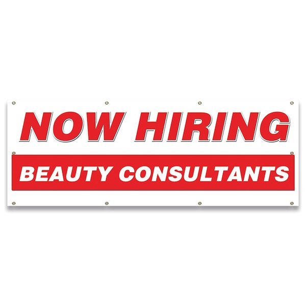 Now Hiring Beauty Consultants Banner Apply Inside Accepting Application Single Sided